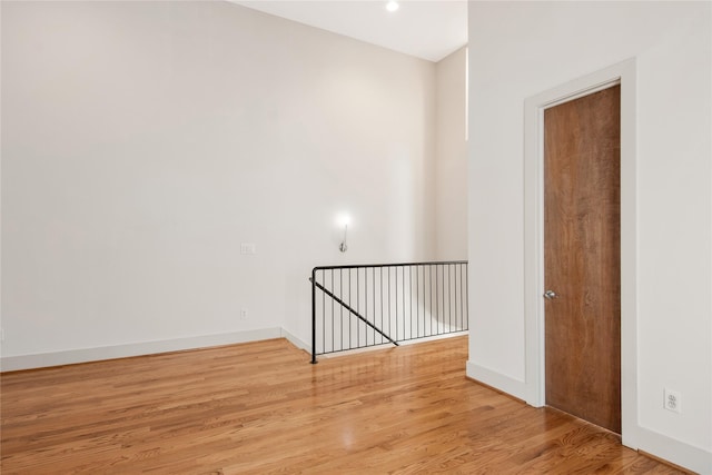 empty room featuring light wood-type flooring