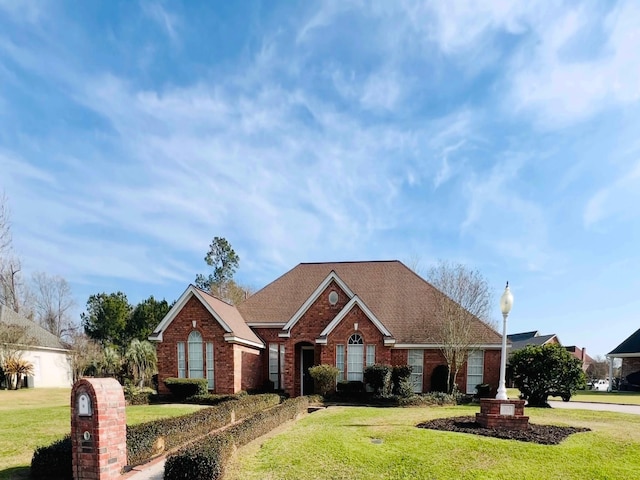 view of front facade with a front lawn