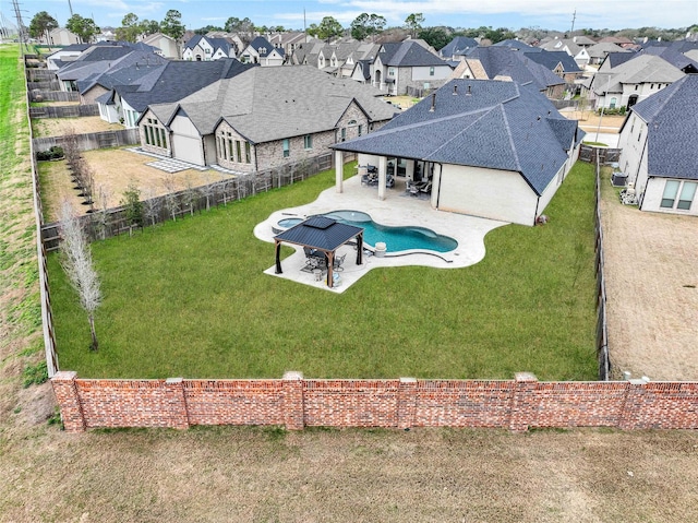 exterior space with a patio and a yard