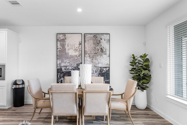 dining area featuring light hardwood / wood-style floors