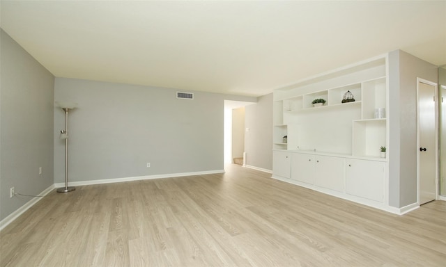 unfurnished living room with light hardwood / wood-style floors