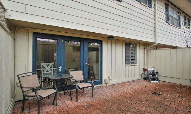 view of patio / terrace featuring french doors