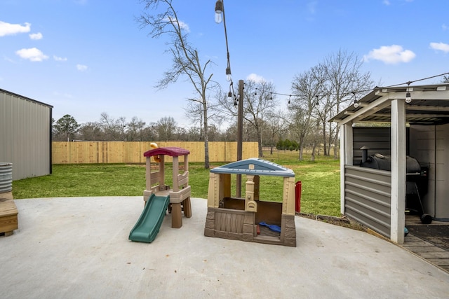 view of patio with a playground