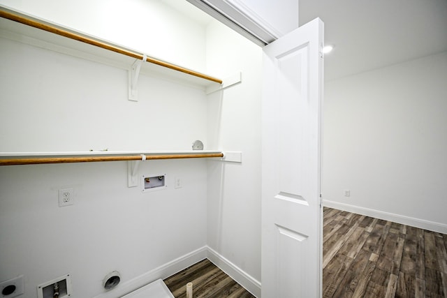 1415 E 35th St, Houston, TX 77022 - washroom with hookup for a washing machine, electric dryer hookup, and dark wood-type flooring