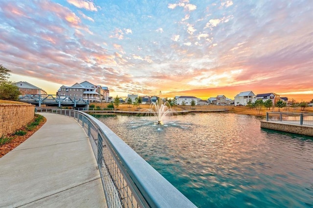 property view of water with a residential view