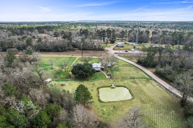 aerial view featuring a rural view