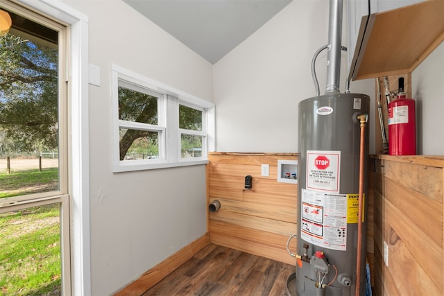 utility room with gas water heater