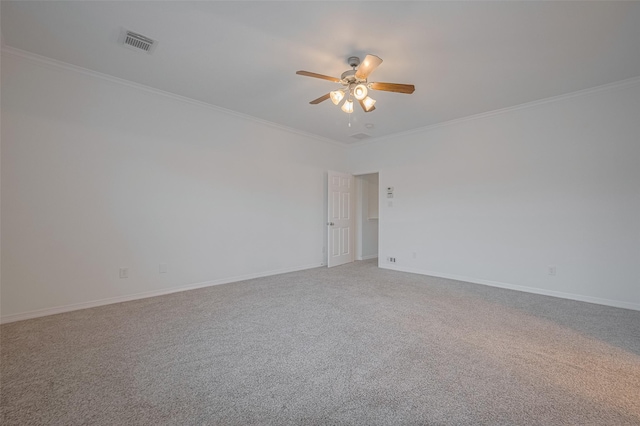 7816 Stoneyway Dr, Houston, TX 77040 - unfurnished room featuring ornamental molding, ceiling fan, carpet, and baseboards