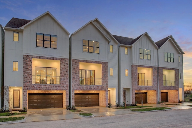 view of front of home with a garage