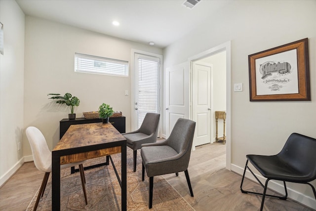 office featuring light hardwood / wood-style flooring