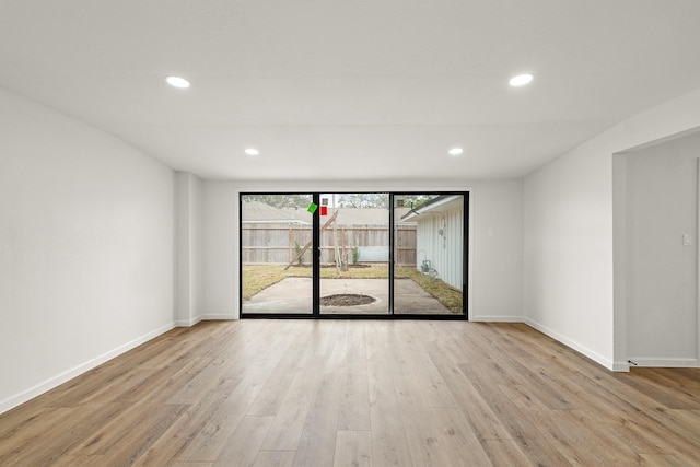 empty room featuring light wood-type flooring