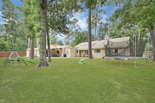 2507 Encreek Rd, Houston, TX 77068 - view of yard featuring a trampoline and a patio