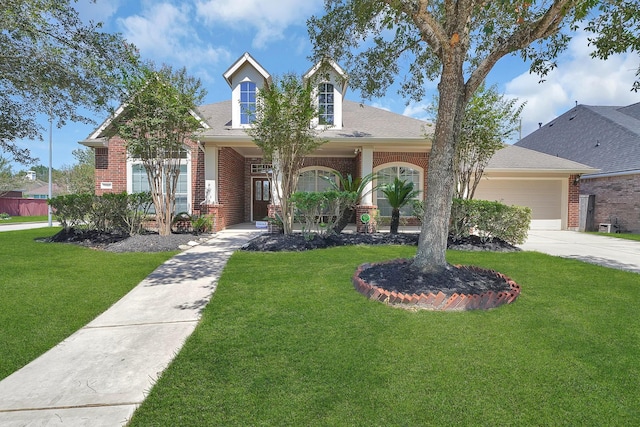 view of front of home with a garage and a front yard