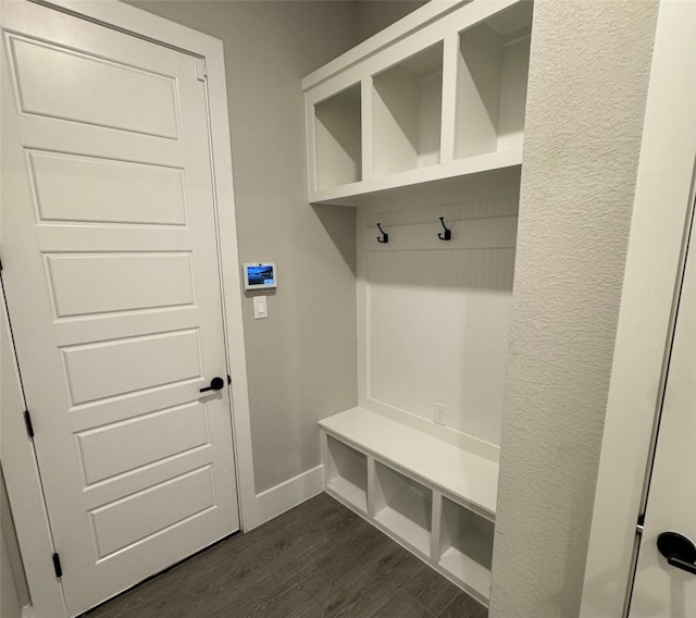 mudroom featuring dark hardwood / wood-style flooring