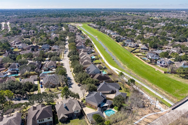 bird's eye view with a residential view