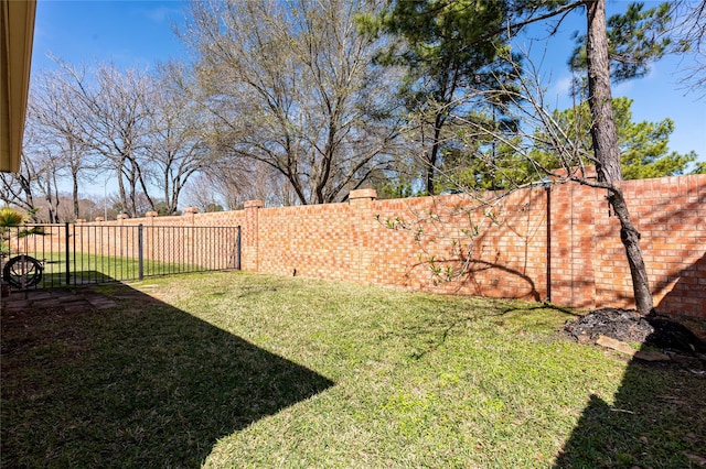 view of yard with fence