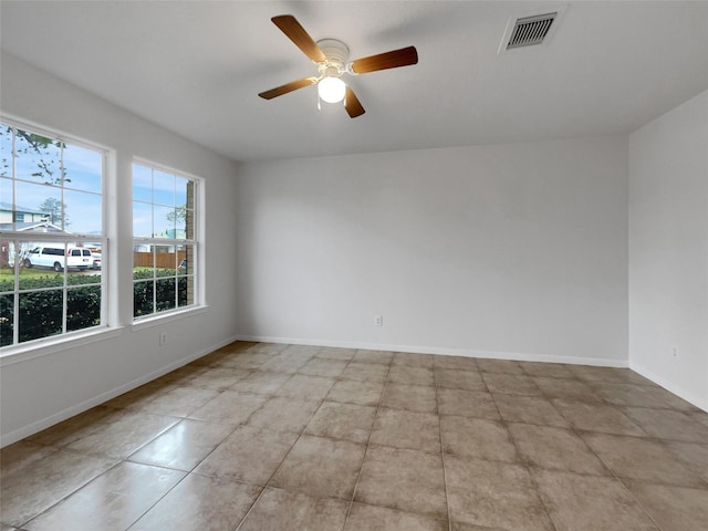 unfurnished room featuring ceiling fan