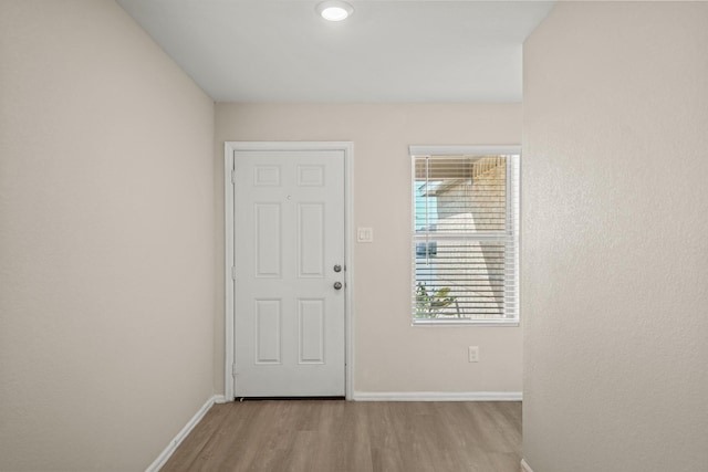 entrance foyer with light hardwood / wood-style flooring