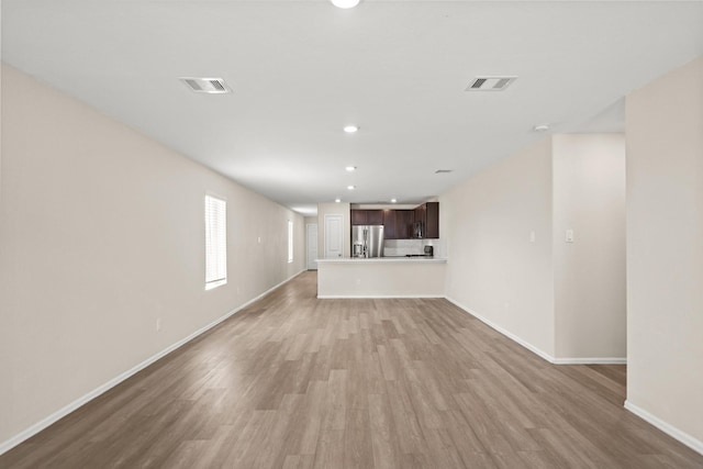 unfurnished living room featuring light hardwood / wood-style flooring