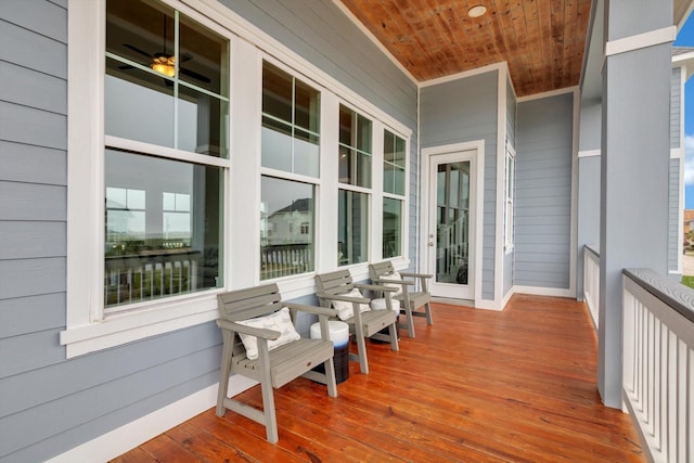 wooden deck featuring a porch