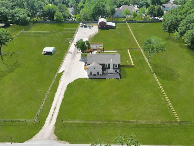 drone / aerial view featuring a rural view