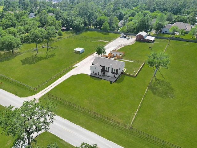 drone / aerial view with a rural view