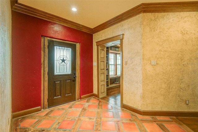 foyer with ornamental molding