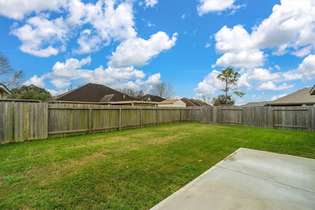 view of yard featuring a patio area