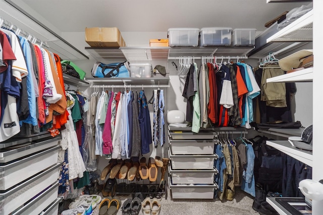 view of walk in closet