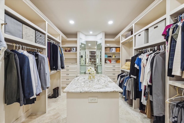 view of walk in closet