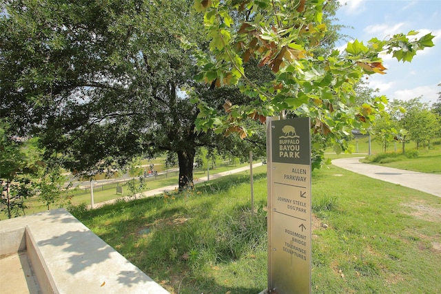 view of home's community with a lawn