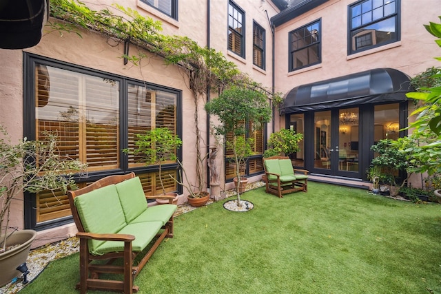 exterior space featuring french doors