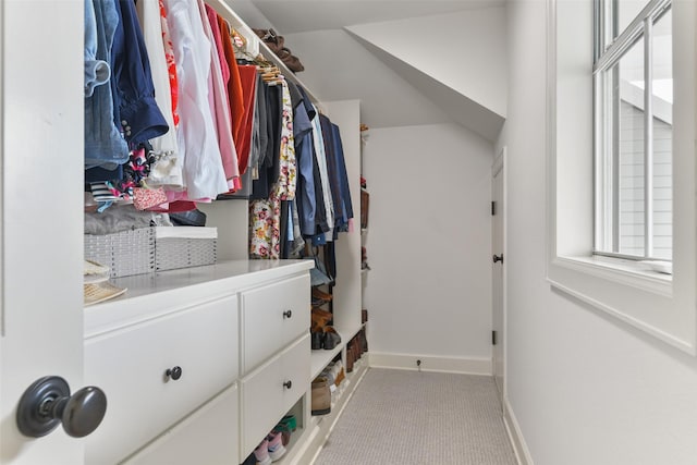 view of walk in closet