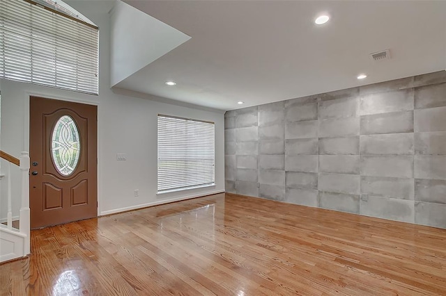 foyer featuring light hardwood / wood-style floors