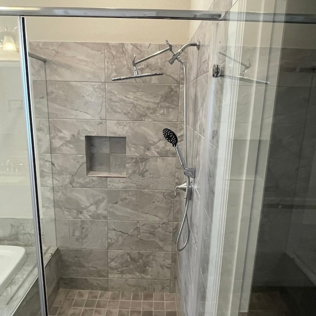 full bathroom with a shower stall