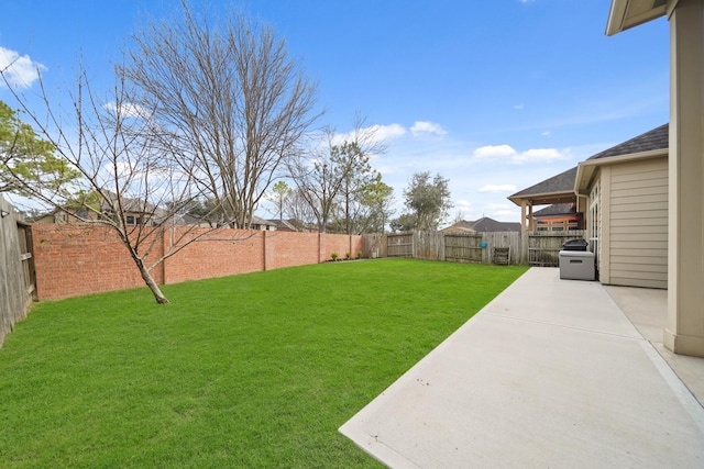 view of yard featuring a patio