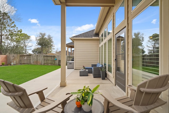 view of patio with outdoor lounge area