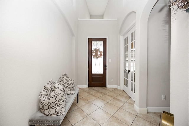 view of tiled entrance foyer