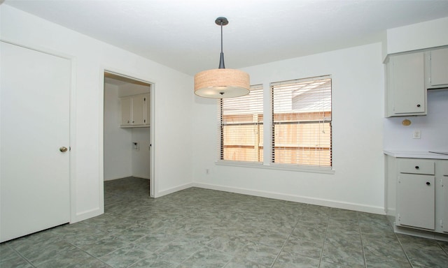 view of unfurnished dining area