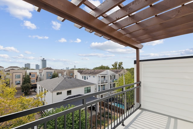 balcony with a pergola