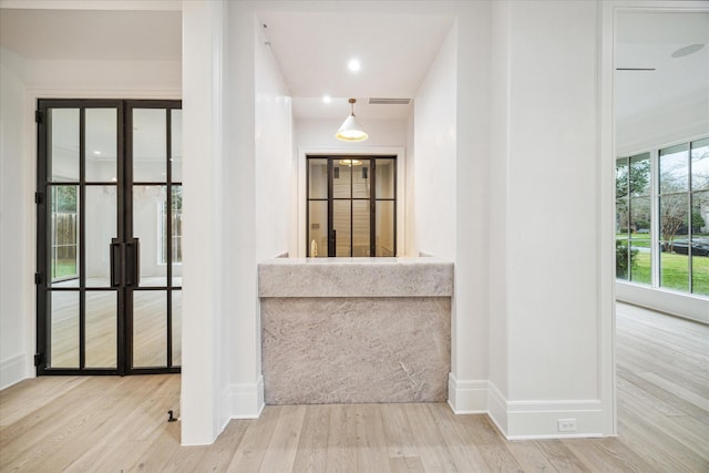 hall featuring wood-type flooring