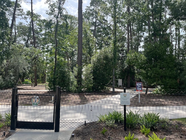 view of gate with fence