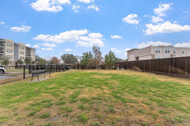 view of yard with fence