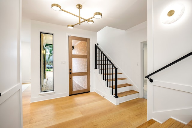 foyer featuring light hardwood / wood-style flooring