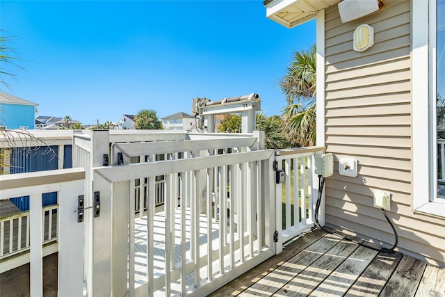 wooden balcony featuring a wooden deck