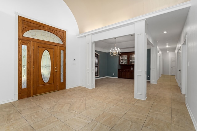 803 S Converse St, Flatonia, TX 78941 - entryway with a towering ceiling and a notable chandelier