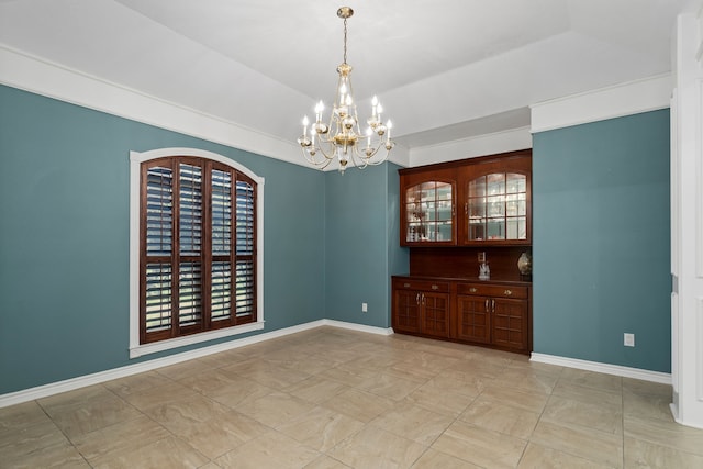 803 S Converse St, Flatonia, TX 78941 - unfurnished dining area with an inviting chandelier