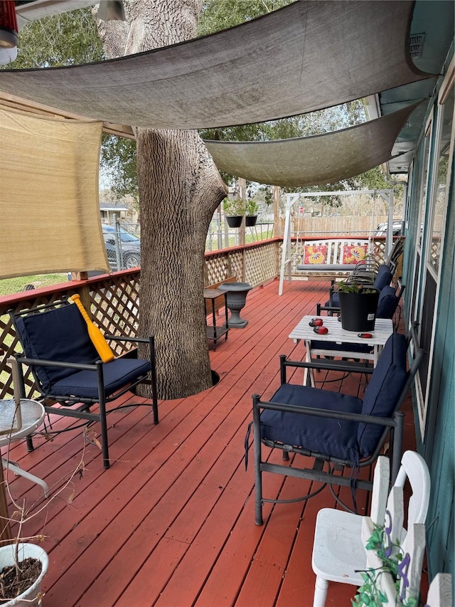 wooden deck with fence