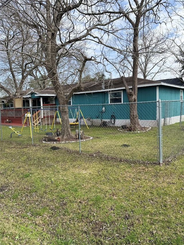 exterior space with a fenced front yard