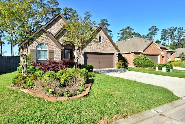 view of front facade with a front yard